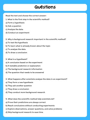 Scientific Method Reading Passage with Comprehension Questions product image (2)