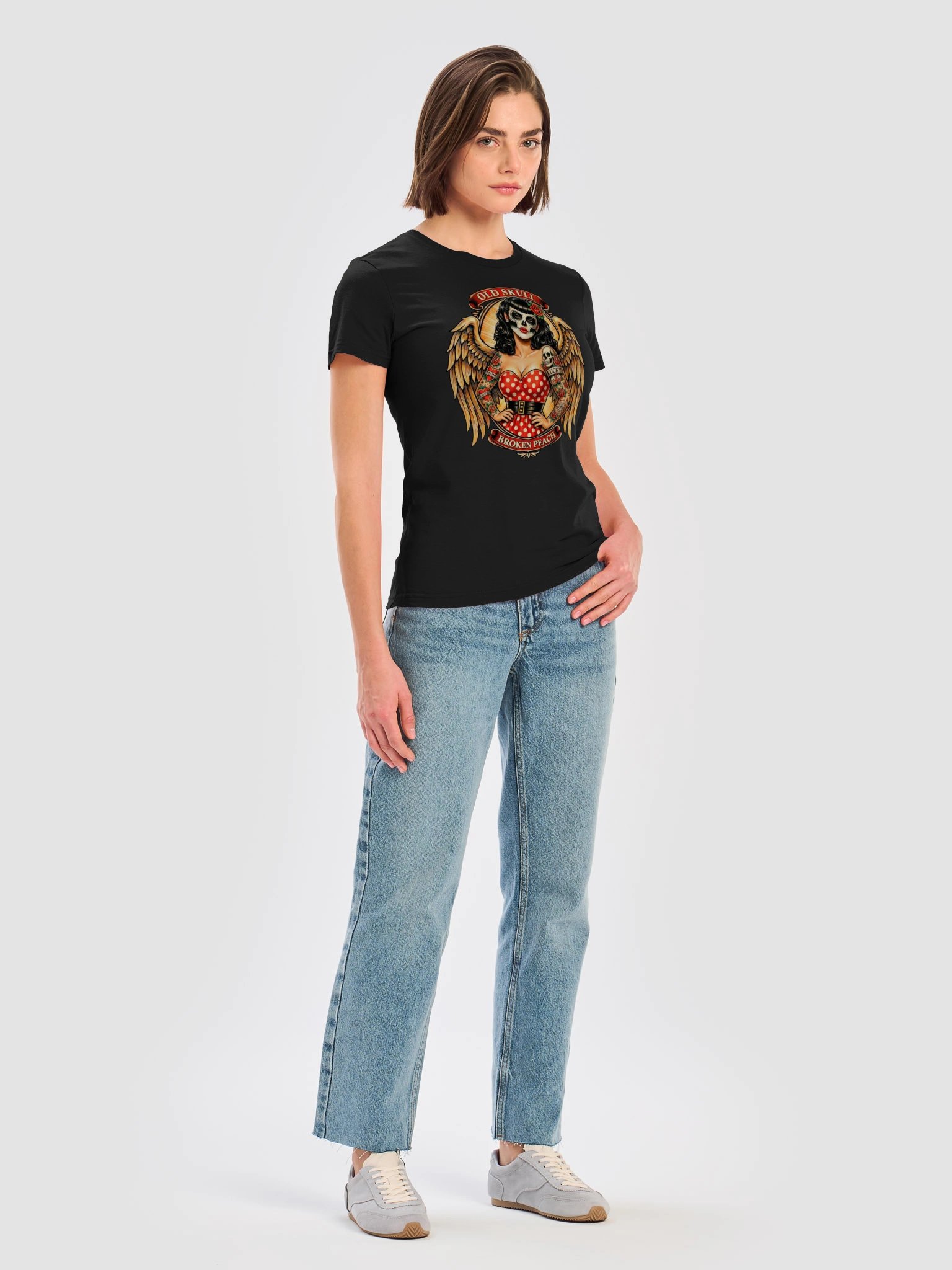 Broken Peach – Women's Old Skull Halloween T-Shirt product image (7)