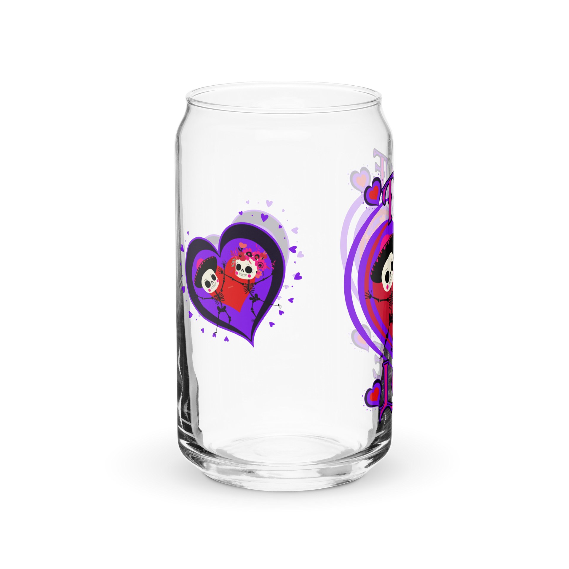 True Love Cute Skull Couple Glass product image (5)