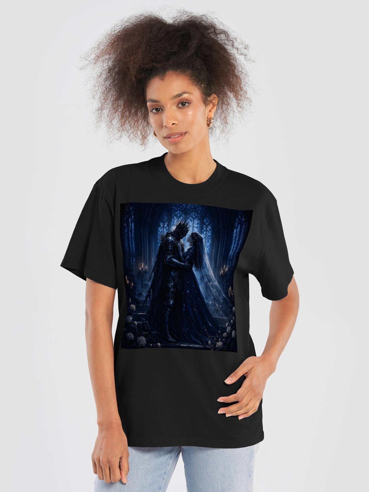 Dark Fantasy Gothic Couple T Shirt | Romantic Medieval Love | Gothic Wedding & Fantasy Gift product image (4)