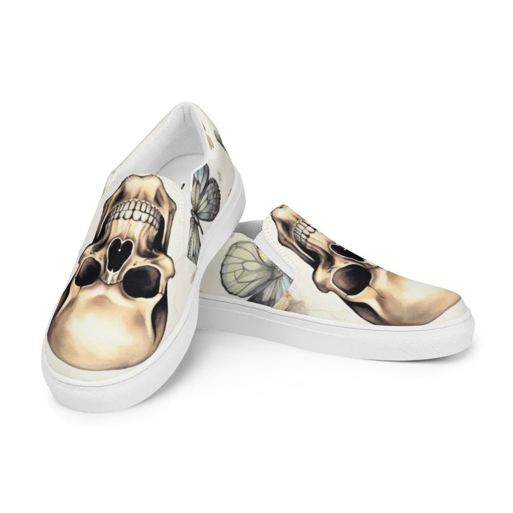 Women's Slip-On Canvas Shoes 💀 Vintage Vibe Skulls product image (8)