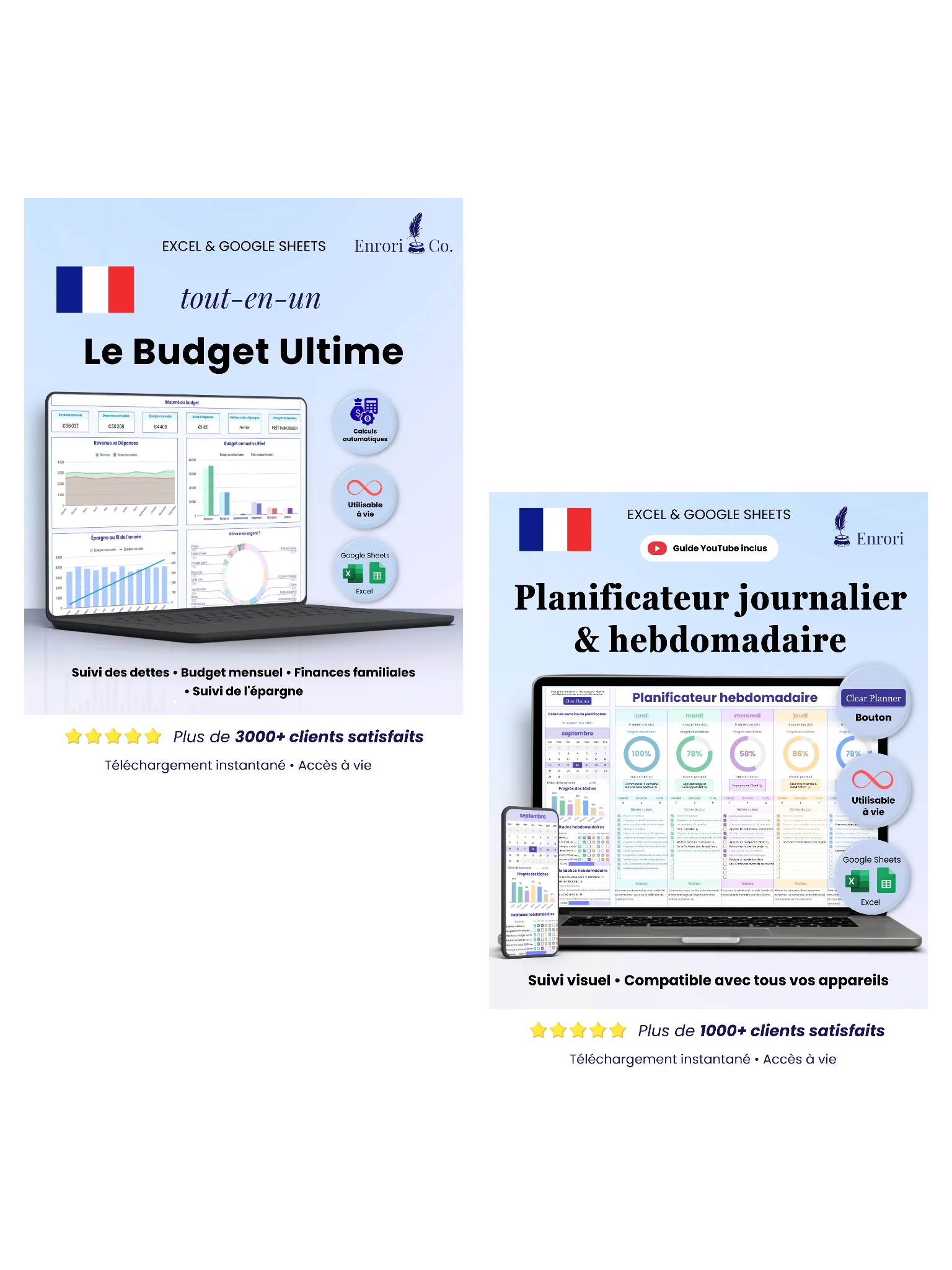 Le Budget Ultime +  Planificateur journalier & hebdomadaire (10 % de réduction) product image (1)