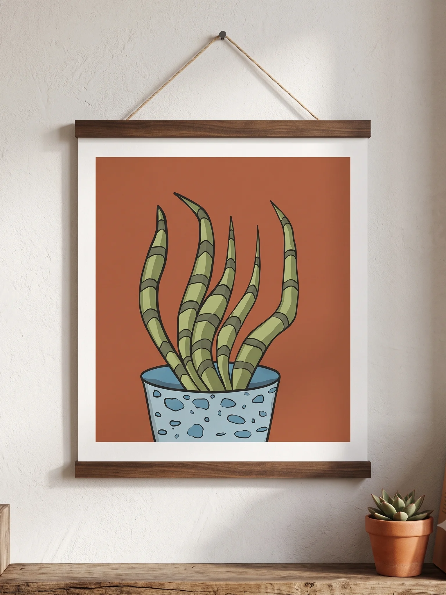 The Snake Design - "Dancing Succulent" Minimalist Archival Poster product image (1)