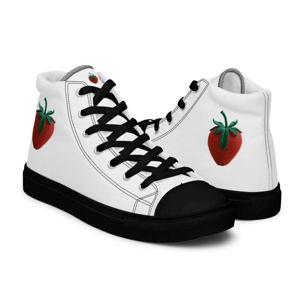 CozyAvocado Women's High Top Canvas Shoes Strawberry #01 product image (11)