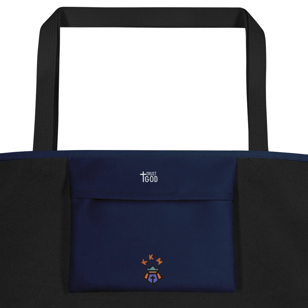 Trust God Tote Bag with Pocket - Blue product image (2)