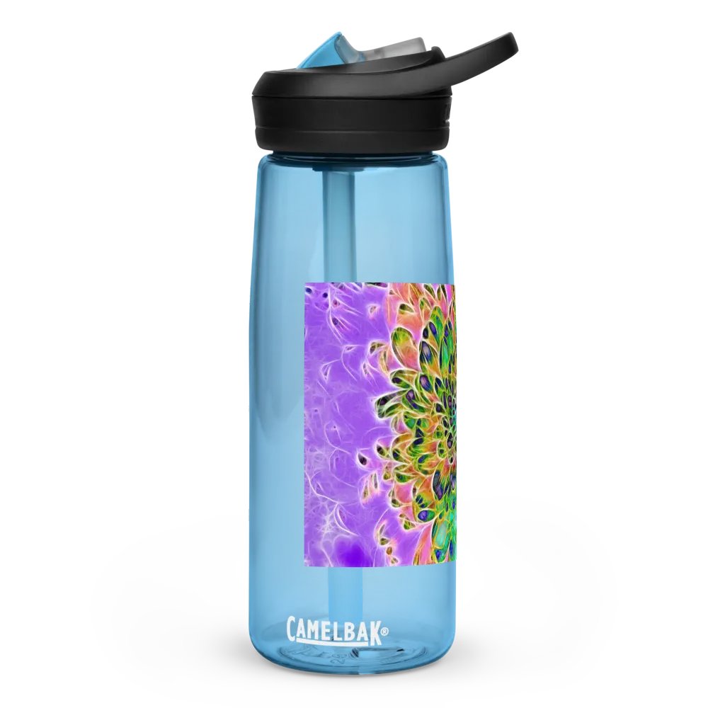 Peacock Chrysanthemum Sports Water Bottle product image (1)