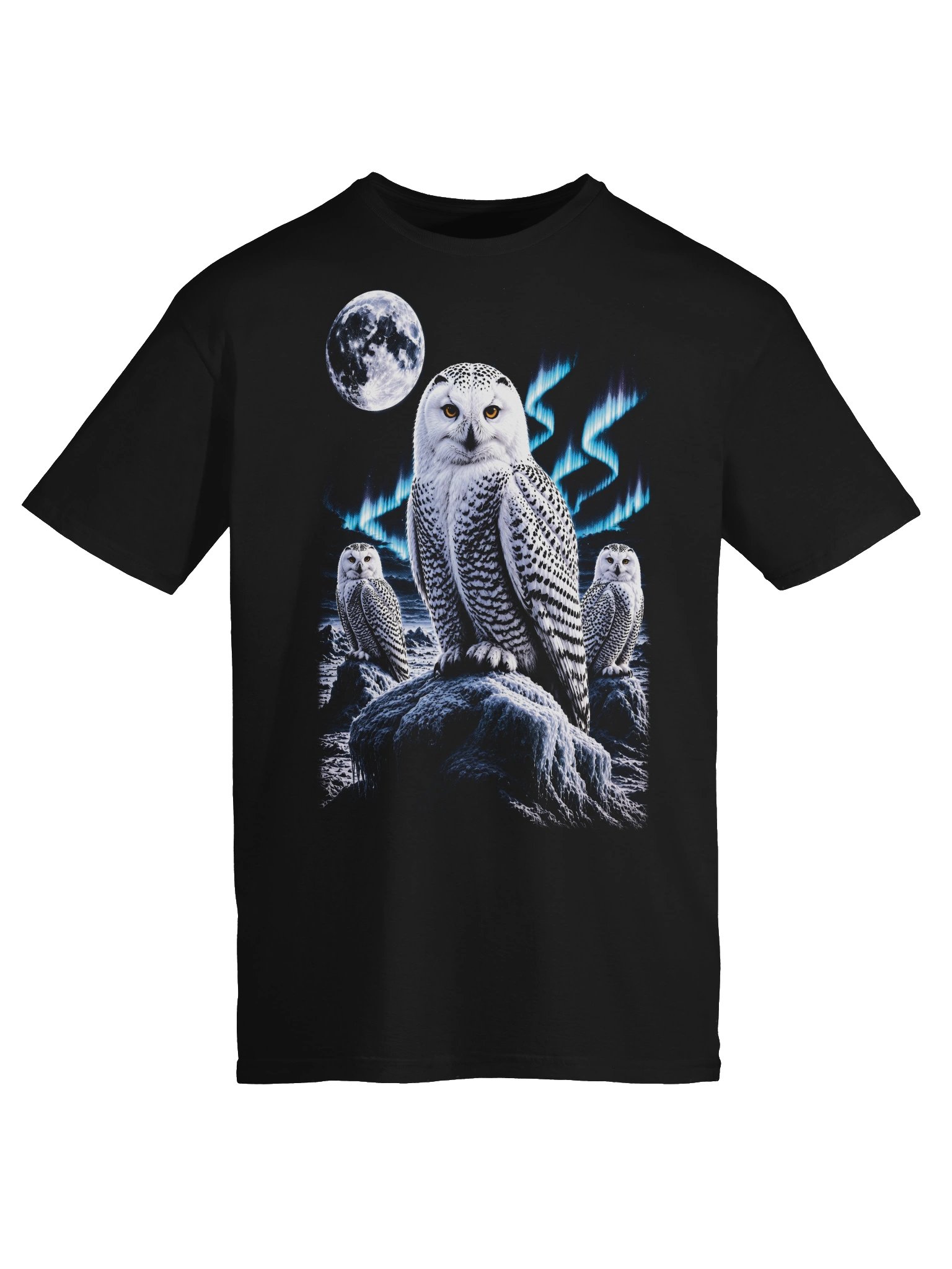 Snowy Owl Howling Moon Tshirt | Legendary Wildlife Shirt product image (4)
