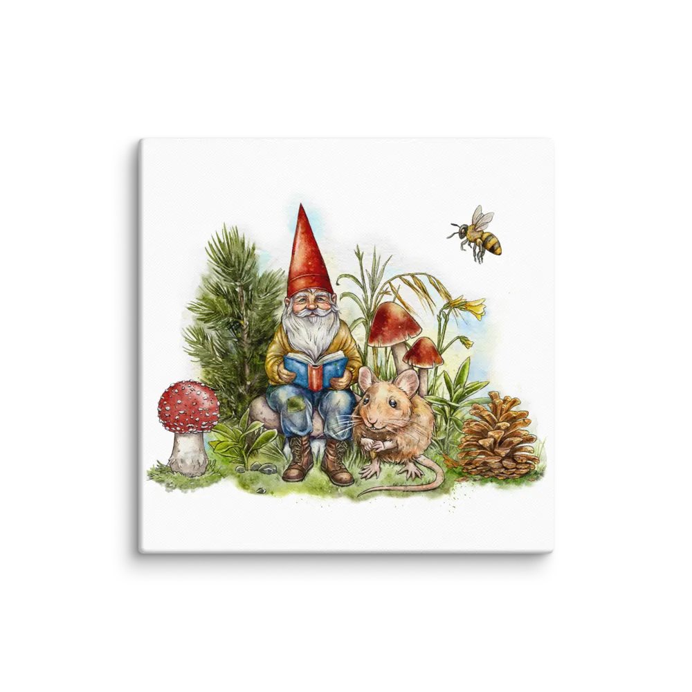 Reading Garden Gnome's Nature Tale Canvas product image (2)