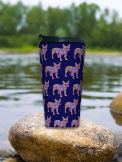 Groovy Frenchie #1 - Stainless Steel Travel Mug product image (2)