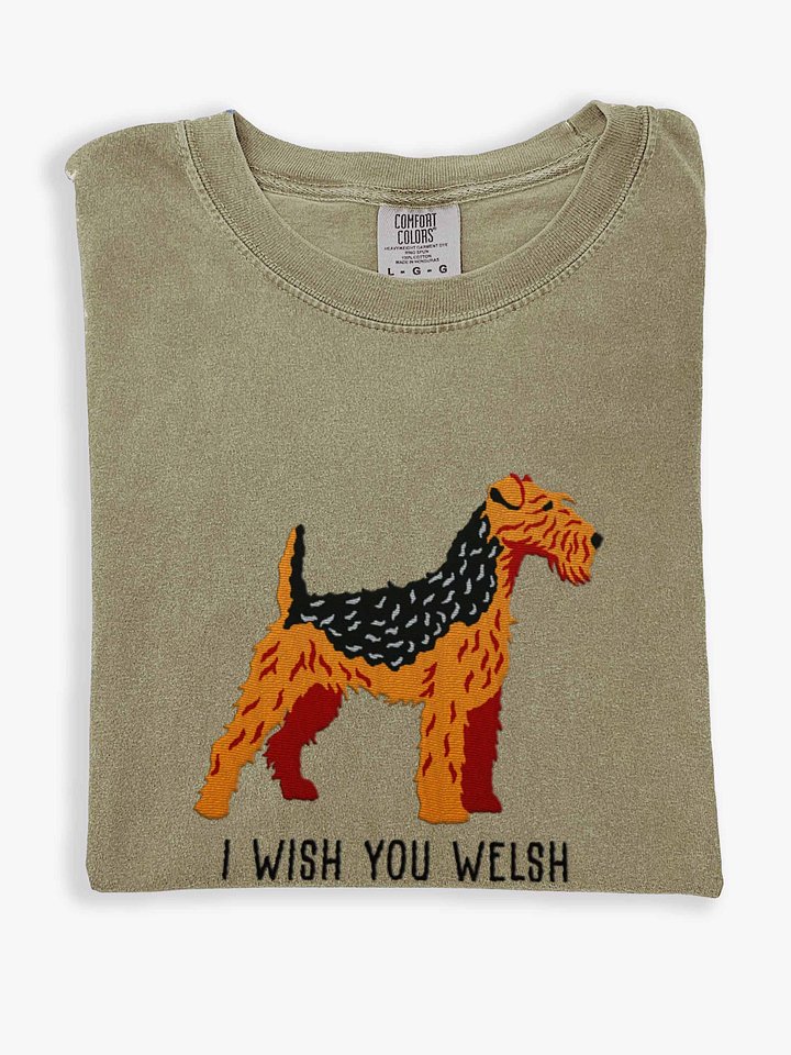 I Wish You Welsh T-Shirt(Embroidered) of a Welsh Terrier(Black & Tan) product image (1)
