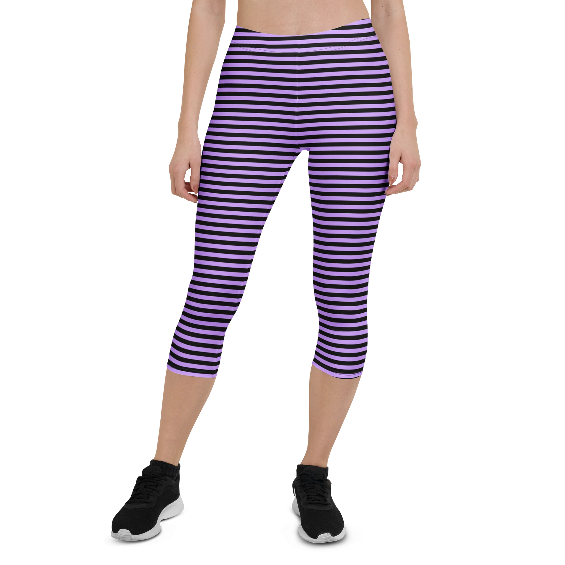 Blaque and Purple Stripped Capri product image (1)