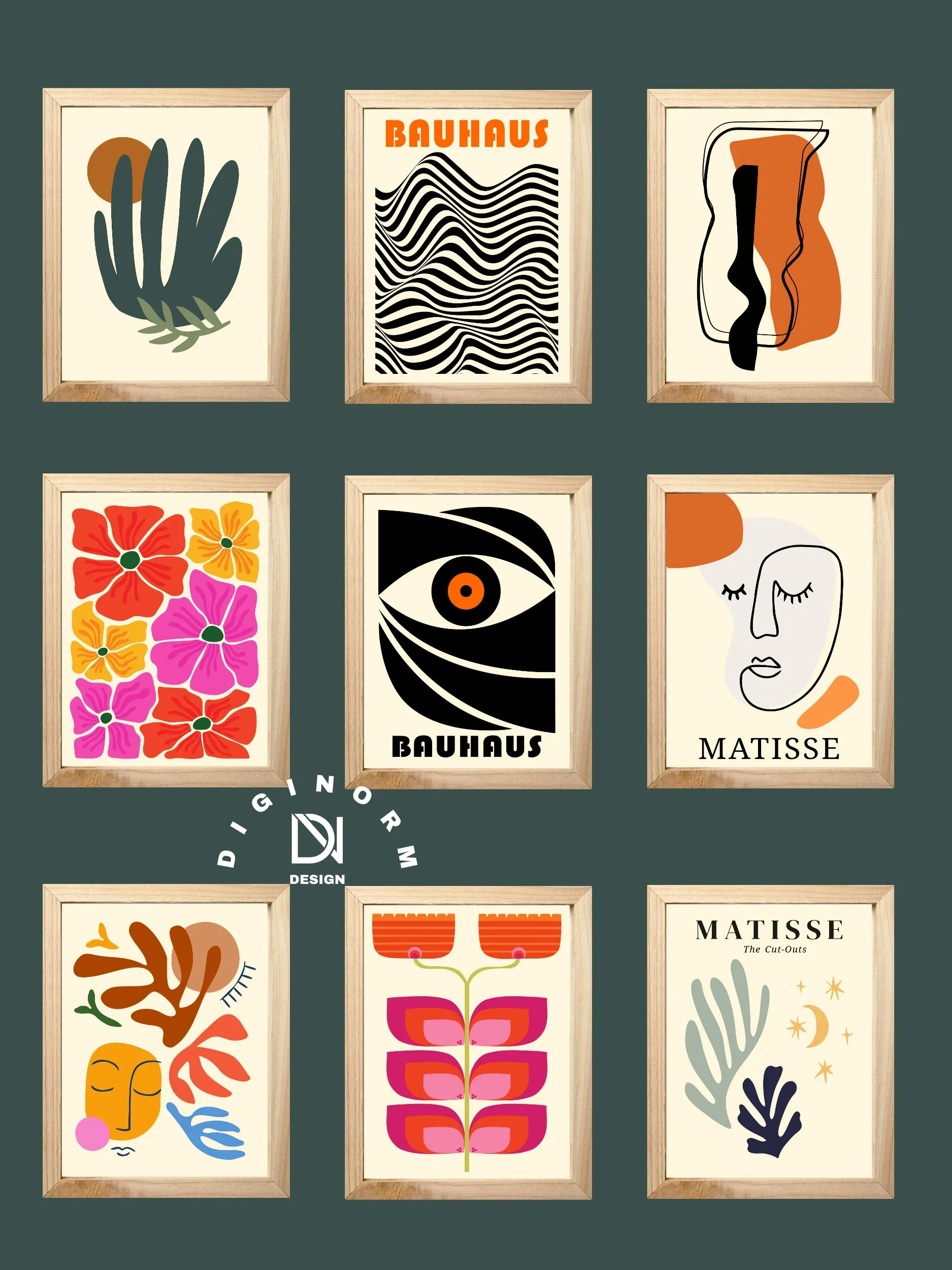 Matisse Bauhaus Flower Market Abstract Line Face Digital Download product image (4)