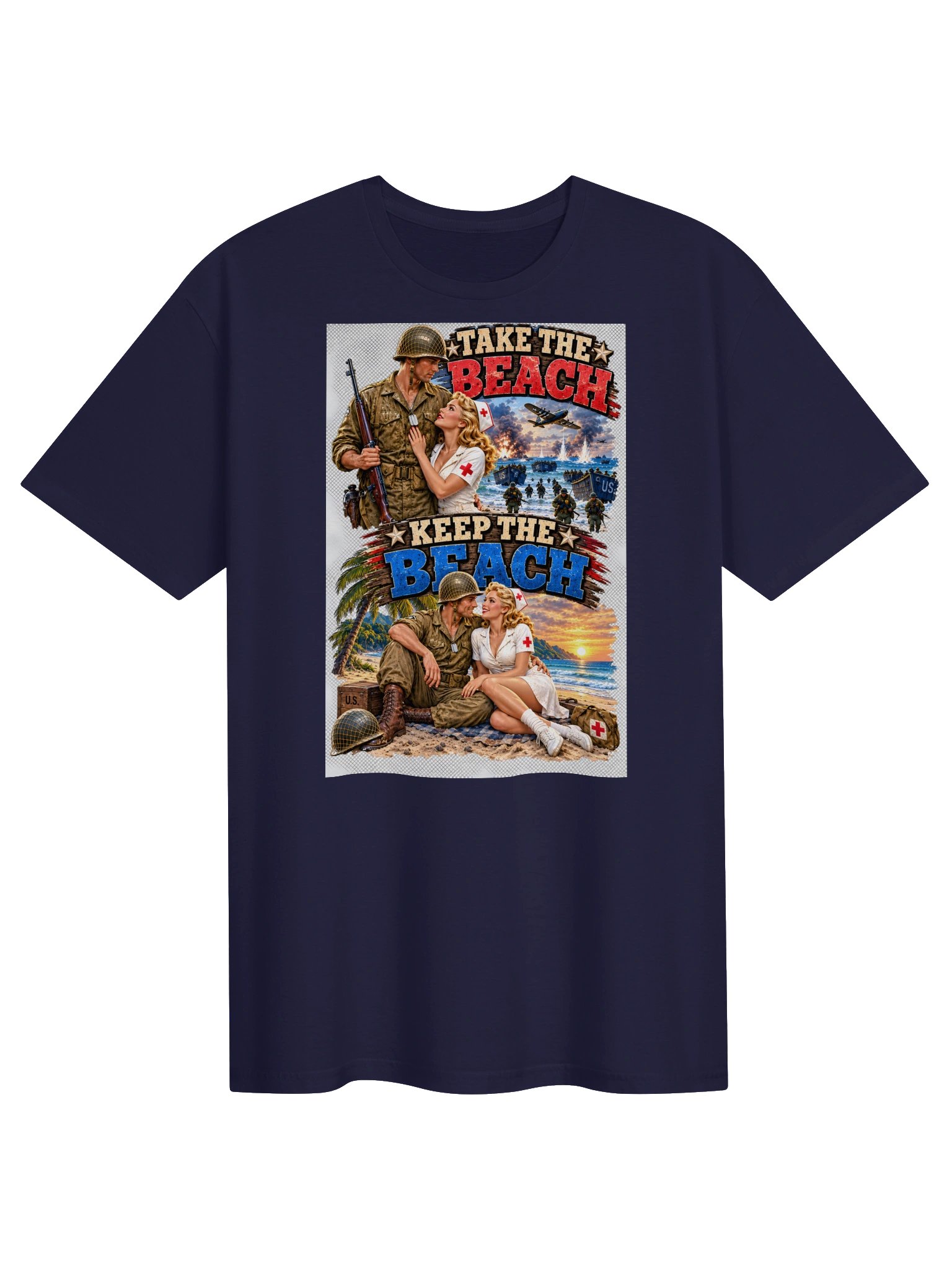 Take the Beach, Keep the Beach – WWII Military Tribute T-Shirt product image (2)