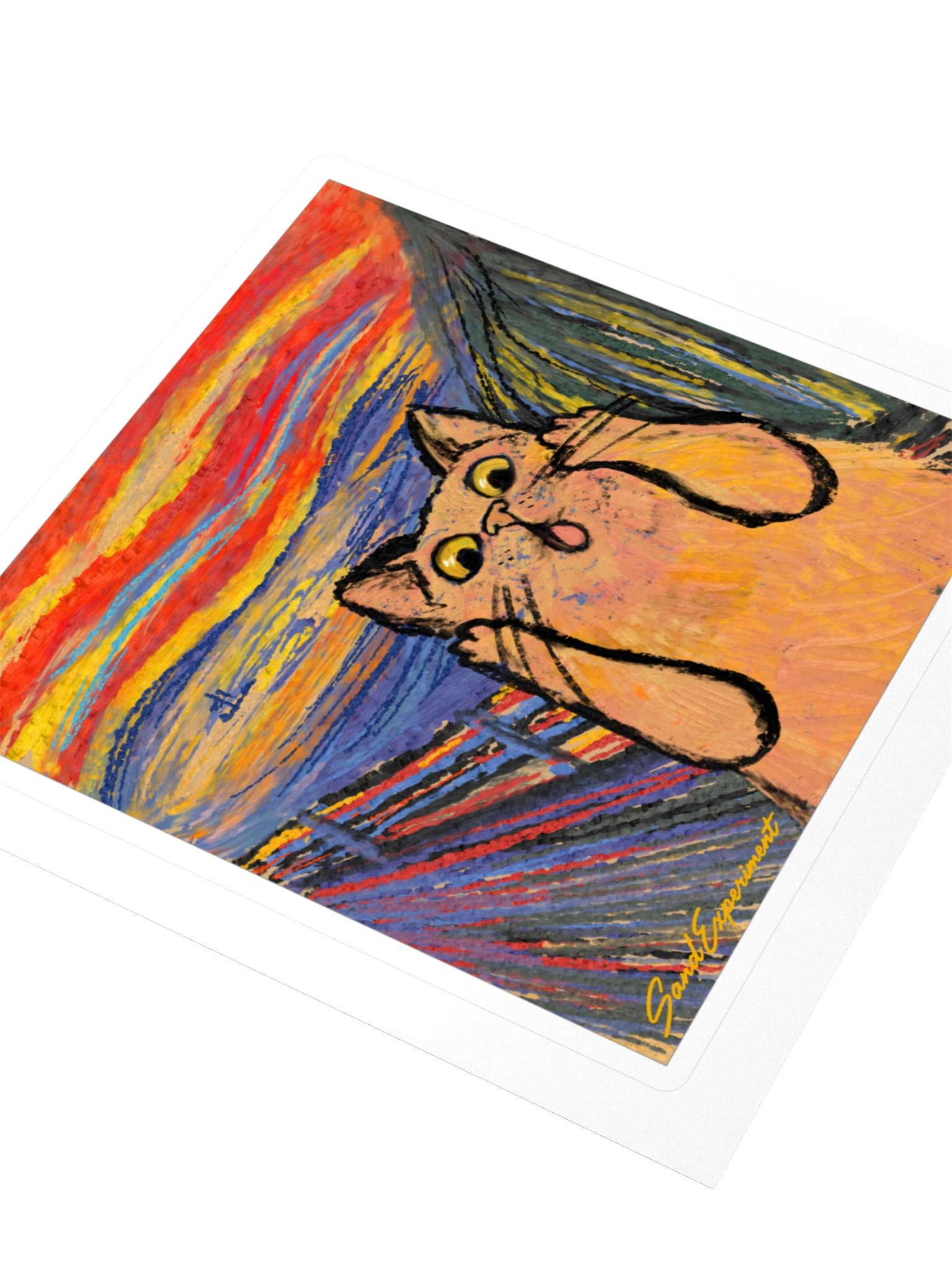 Scream Cat Painting Sticker product image (3)