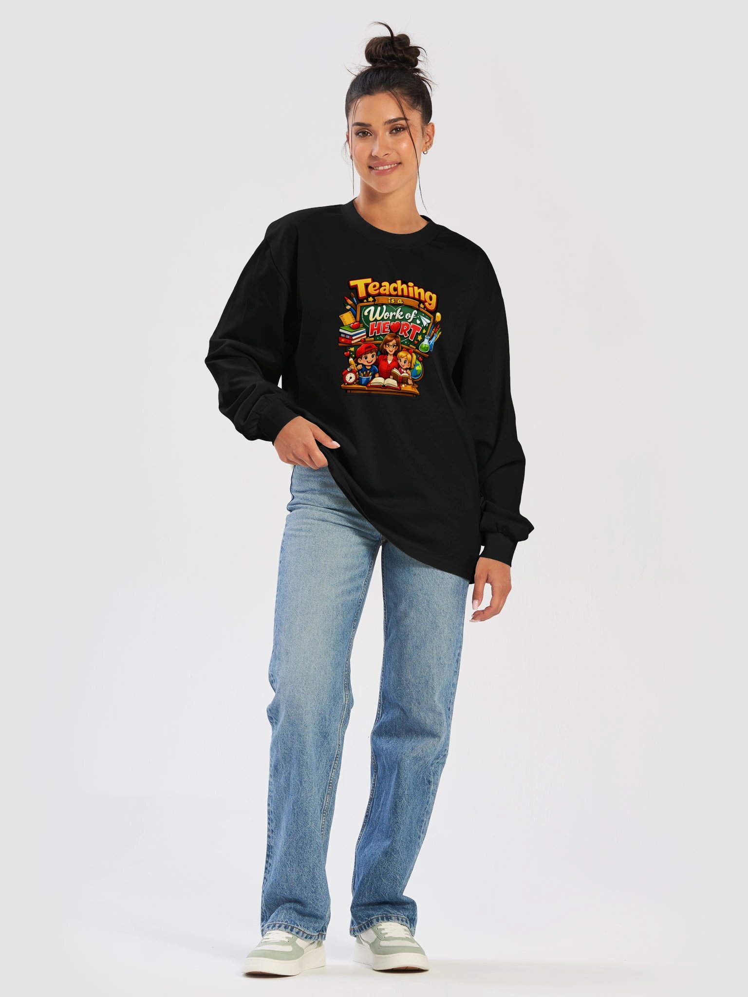 Teaching is a Work of Heart Teacher Poster Tee product image (5)