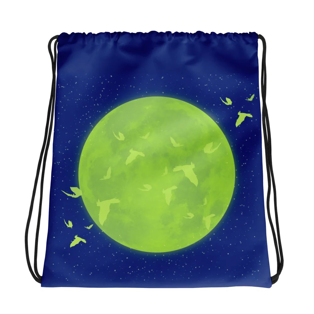 Lunar Bats All-Over Drawstring Bag product image (1)