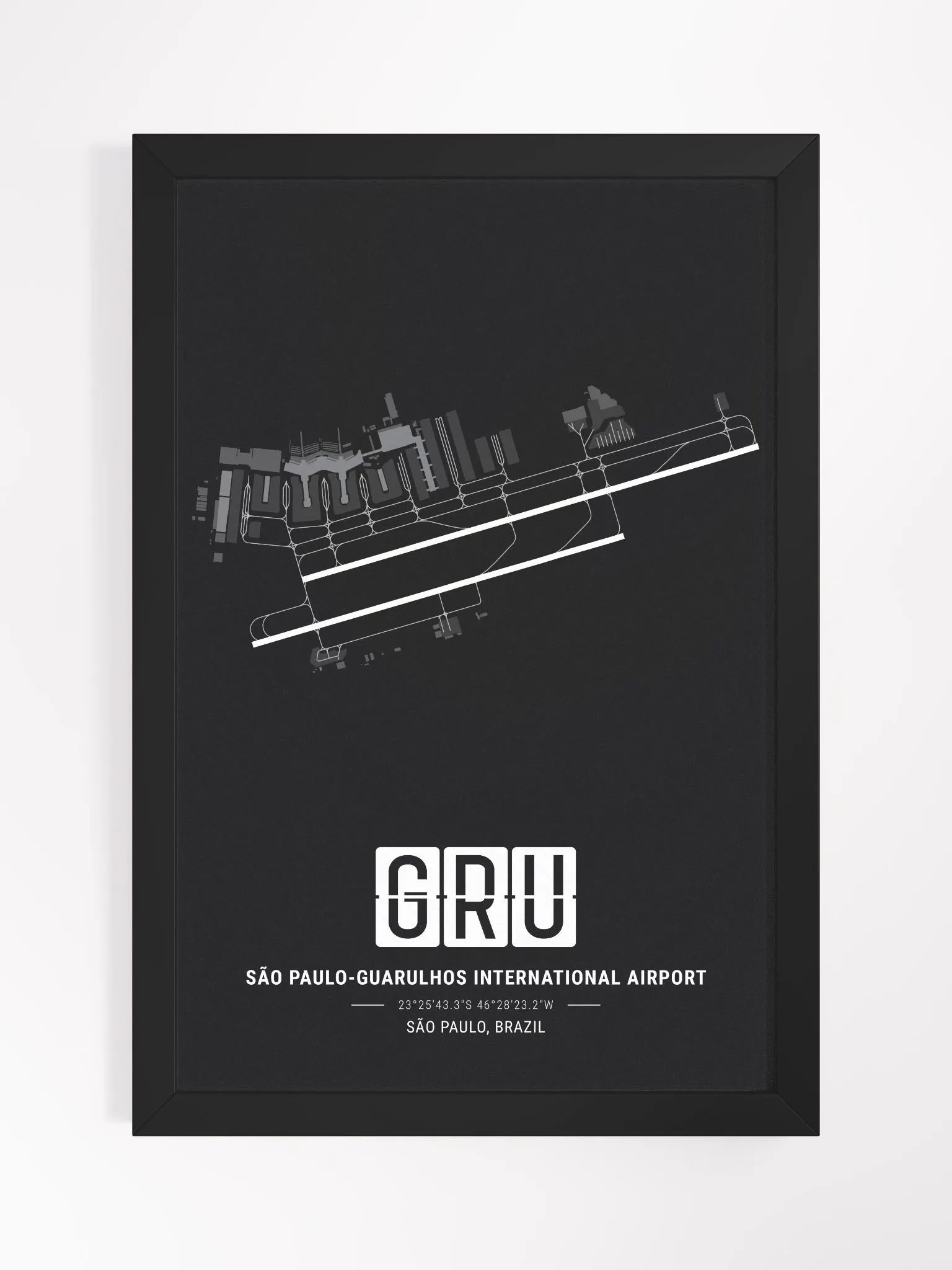 Framed Airport GRU Premium Map On Matt Paper product image (1)