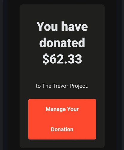 Thank you all for supporting me and @trevorproject this Pride Month! Because of you, we raised $60 for LGBTQIA+ youth!