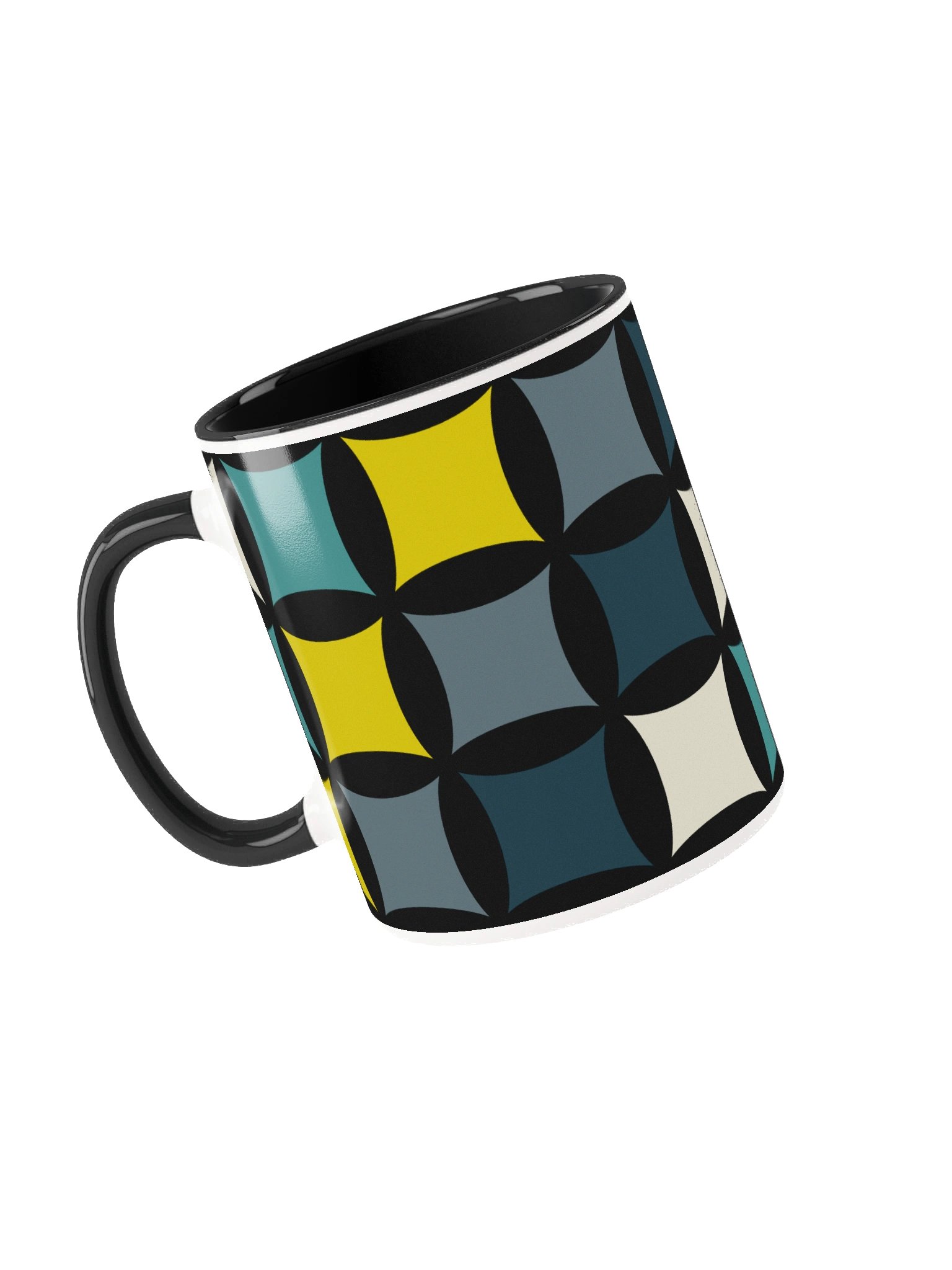 Geometric Mid-Century Style Grid Ceramic Mug product image (3)
