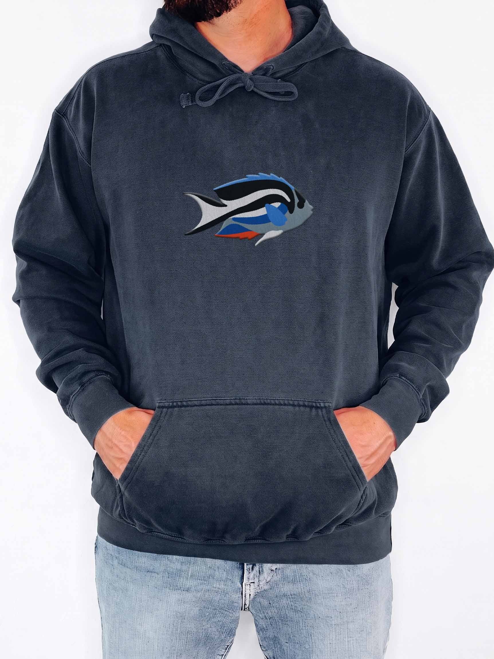 Bellus Angelfish Embroidered Hoodie | Saltwater Reef Aquarium & Ocean Lover Apparel product image (2)