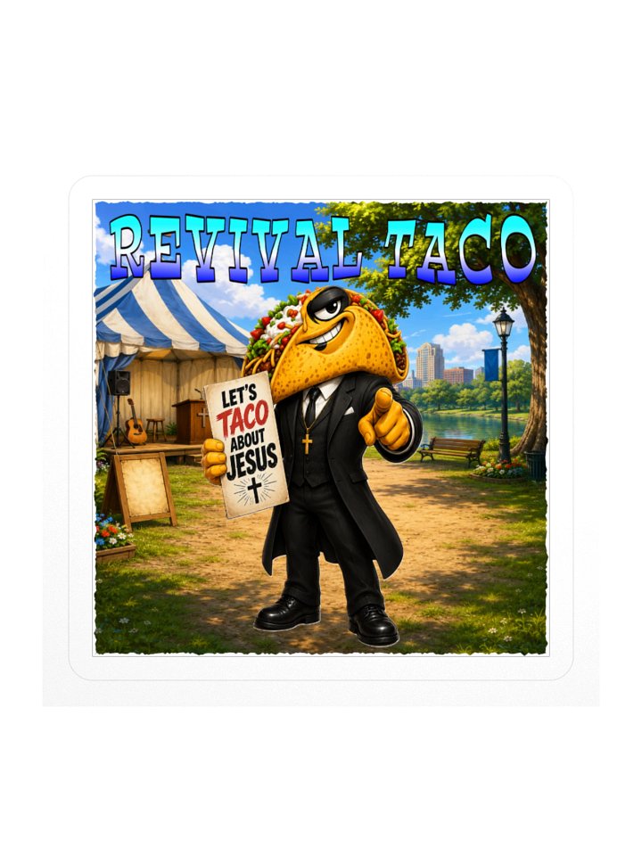 Revival Taco Jesus Kiss Cut Sticker - The Taco Family product image (2)
