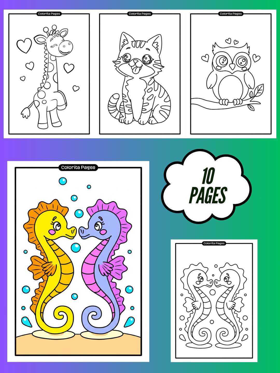 Cute Animals - Coloring Pages product image (1)