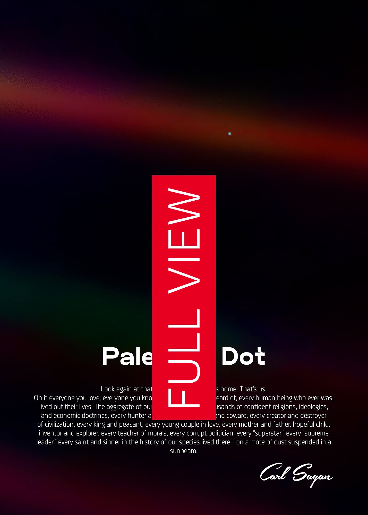 Pale Blue Dot poster, NASA Voyager 1 with Carl Sagan quote — Space poster product image (4)
