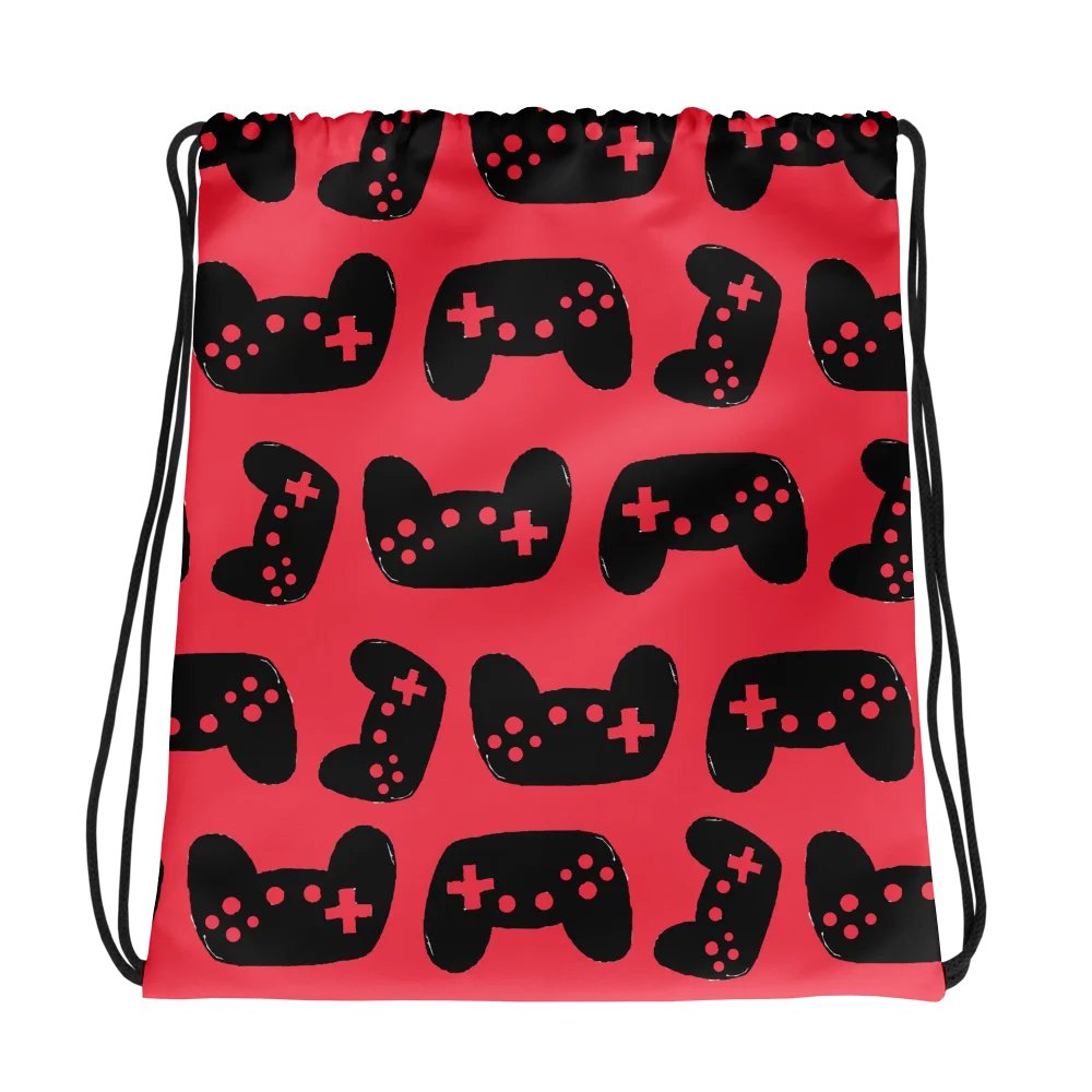 Video Games Drawstring Bag (Red and Black) product image (1)