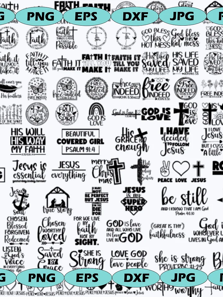 Religious SVG Bundle Christian Bible Verses Jesus Cross PNG product image (2)