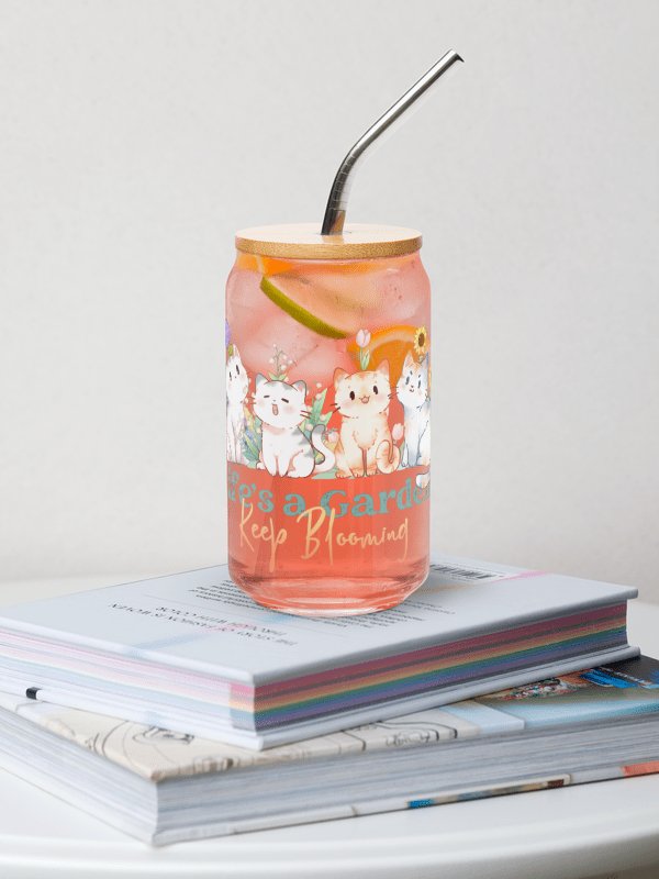 Life is a cat garden - Can-Shaped Glass product image (5)