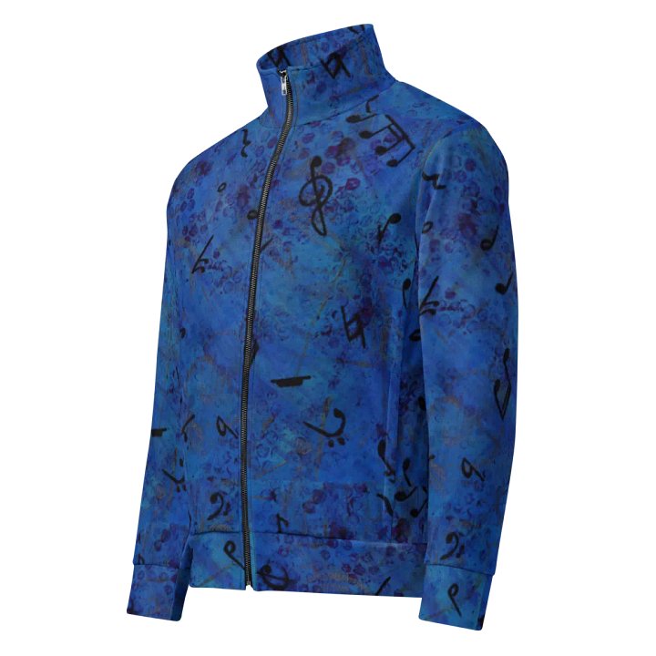 Graffiti-style musical jacket, blue product image (1)