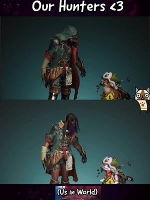 From Worlds to Wilds; the character creation in Monster Hunter Wilds was honestly so fun! 🤩 While we've always found joy in the character creation process across the many video games out there, this one hit particularly hard for us.  In essence, we led with the idea of 'what if our hunters and palicos from Monster Hunter World were seasoned veterans in Wilds'? 🤔 This was far more interesting to tackle than simply making a new character. ☺️