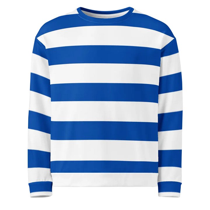 Cobalt Blue and White Striped Sweatshirt product image (1)