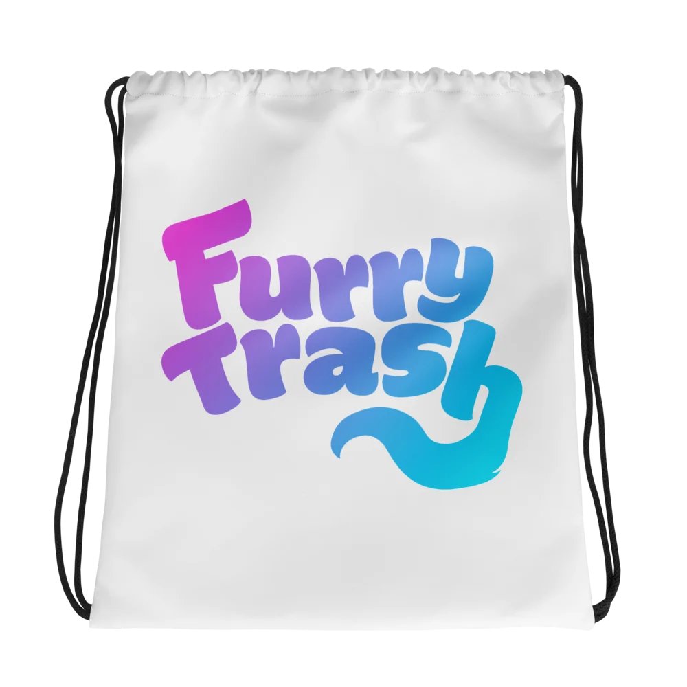 Furry Trash Drawstring Bag - Bubble Logo (Twilight) product image (1)