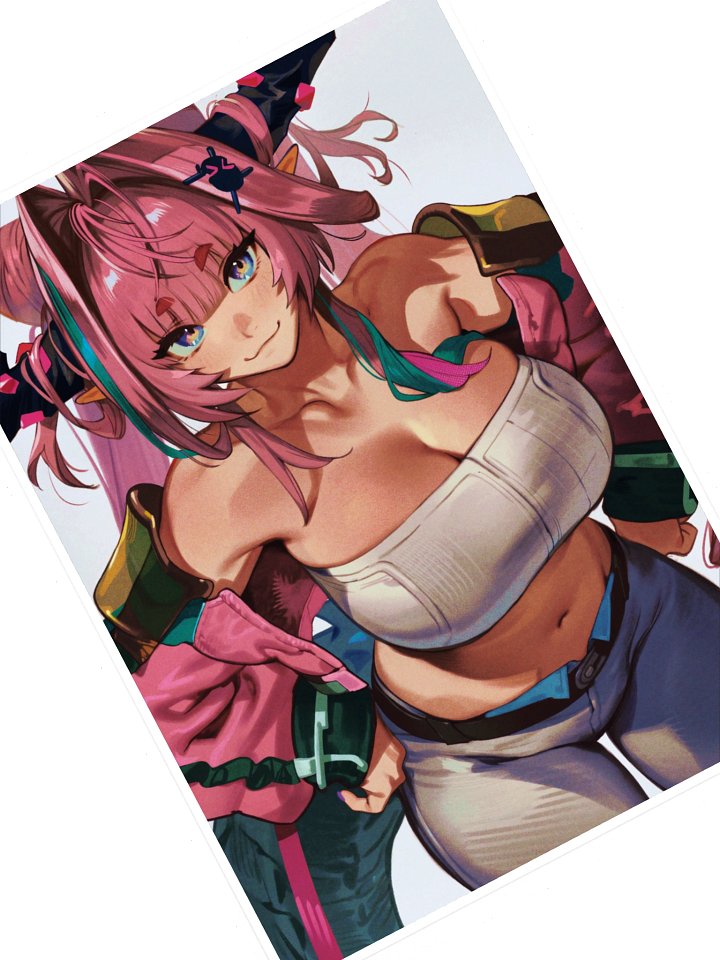 Pink Hair Horn Girl Sticker product image (1)