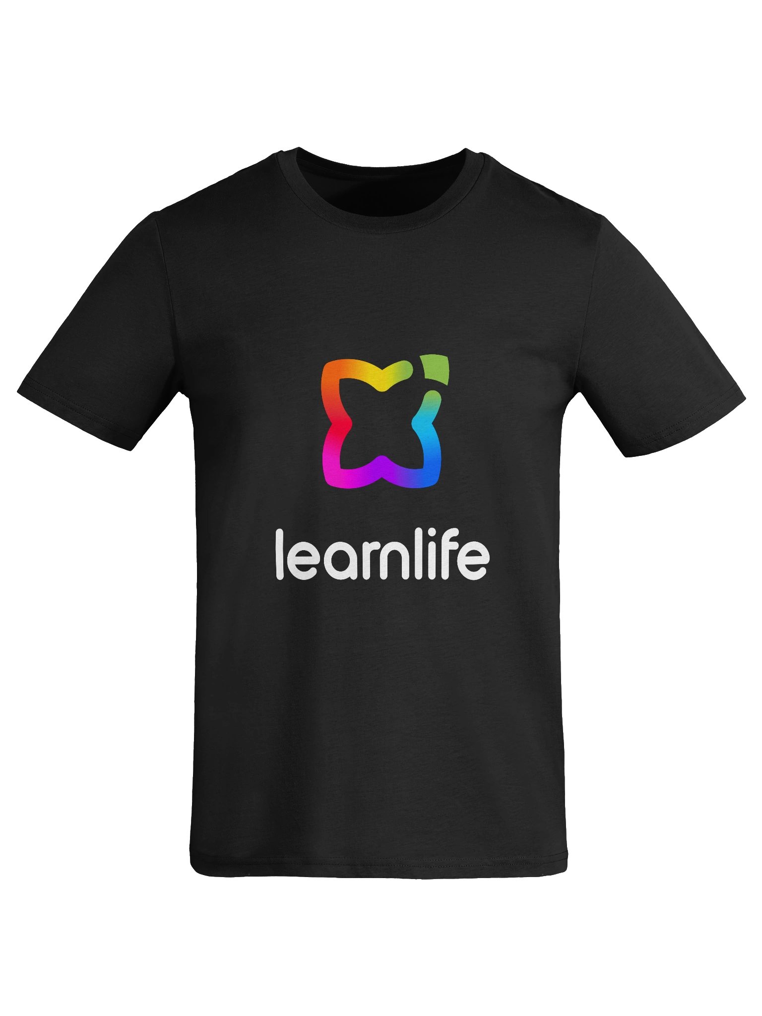 Adult/Teen Tee - Organic - Vertical Logo - Rainbow & White product image (7)