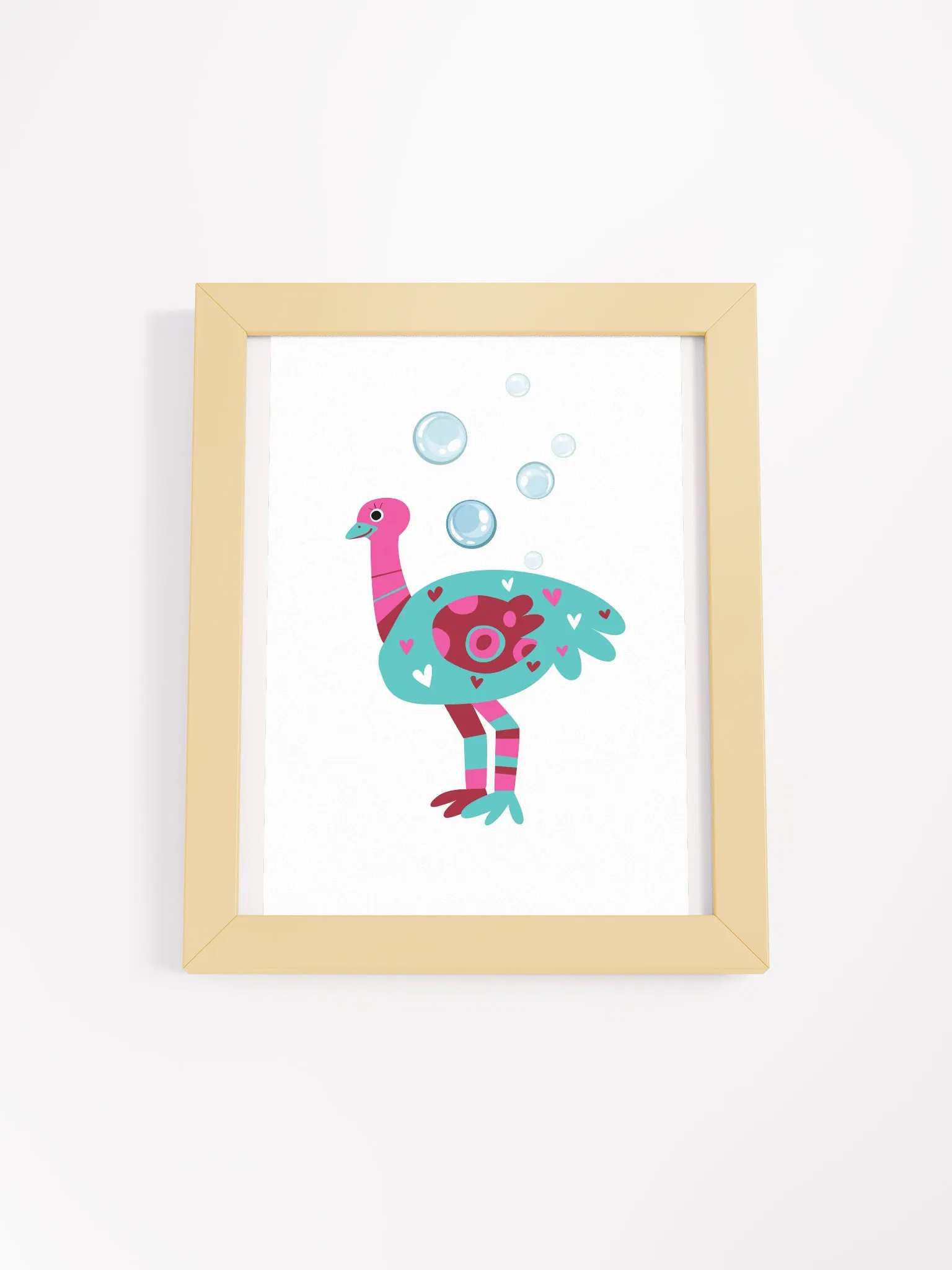 Whimsical Ostrich Framed Matte Poster product image (13)