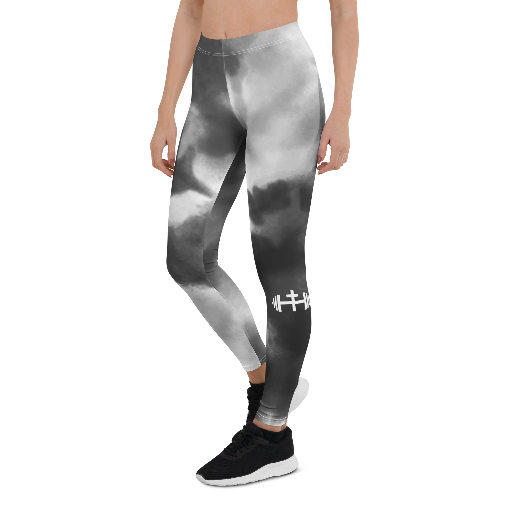 His House Womens Performance Leggings - B&W Tie Dye product image (4)