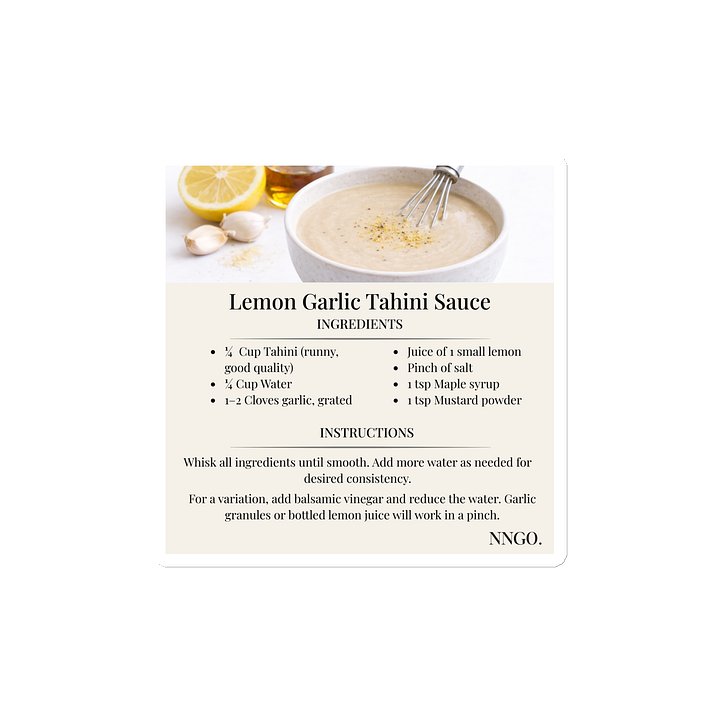 Lemon Garlic Tahini Sauce Recipe Magnet product image (1)