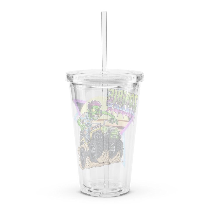 Double Wall Clear Plastic Tumbler (16 oz) : ZOMBIE SUMMER product image (2)