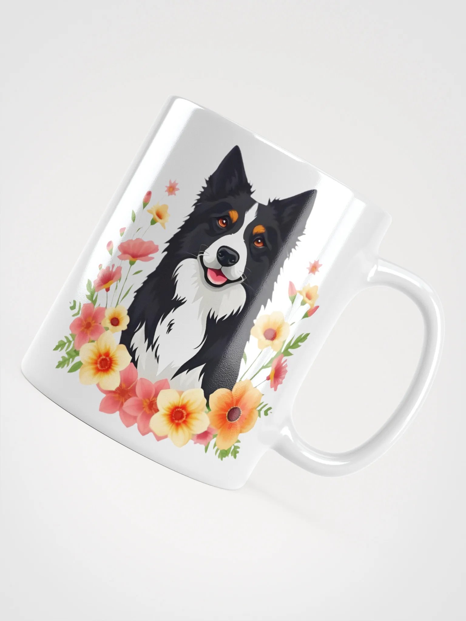 Floral Border Collie Mug product image (10)