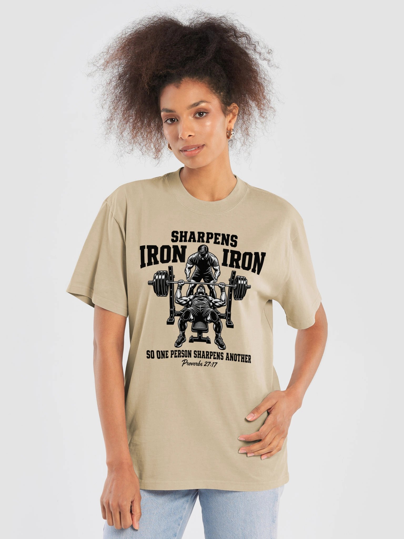 Iron Sharpens Iron Oversized Tee | Proverbs 27:17 product image (37)