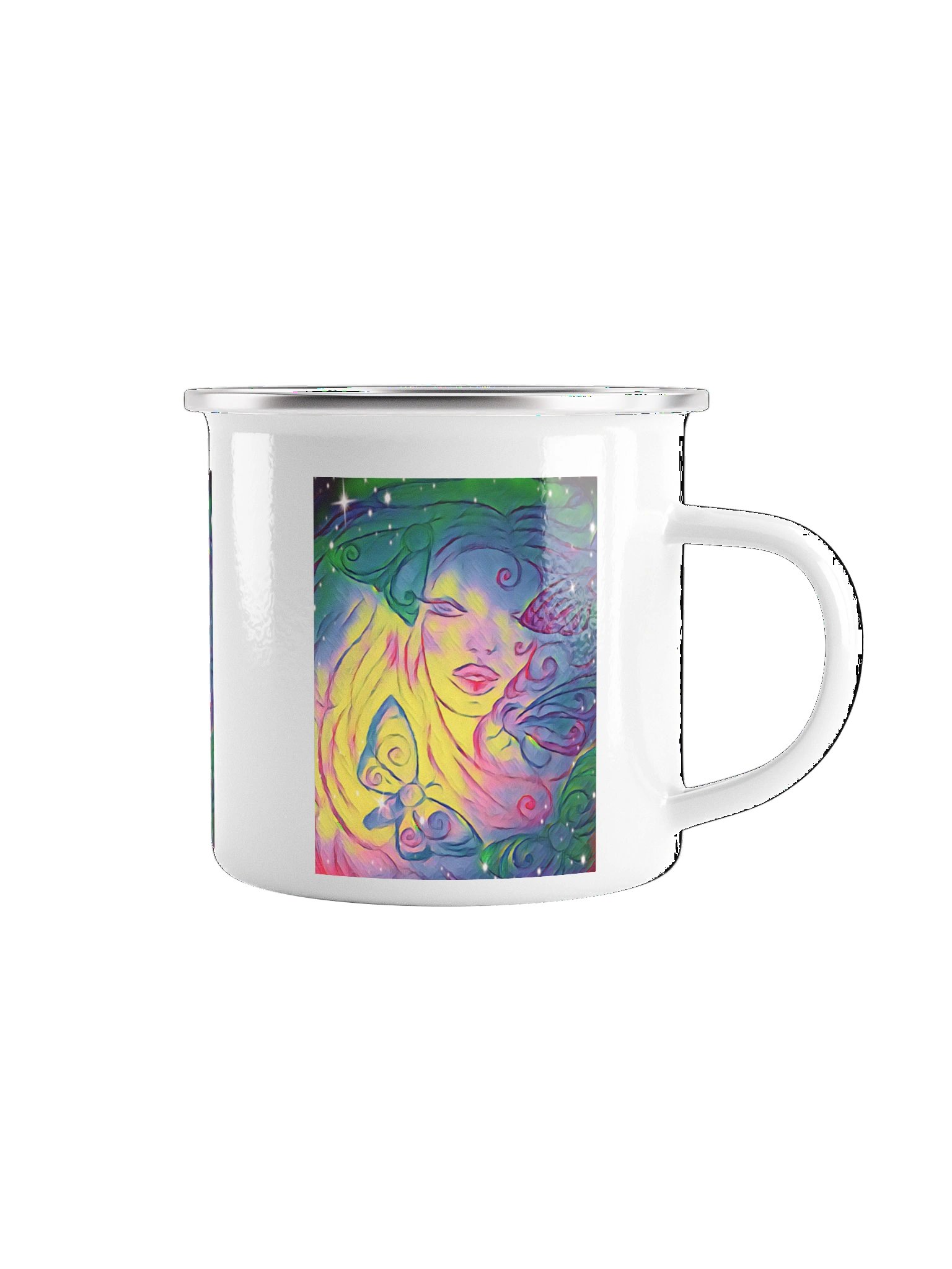 Radiant Rainbow Moth Enamel Mug product image (1)