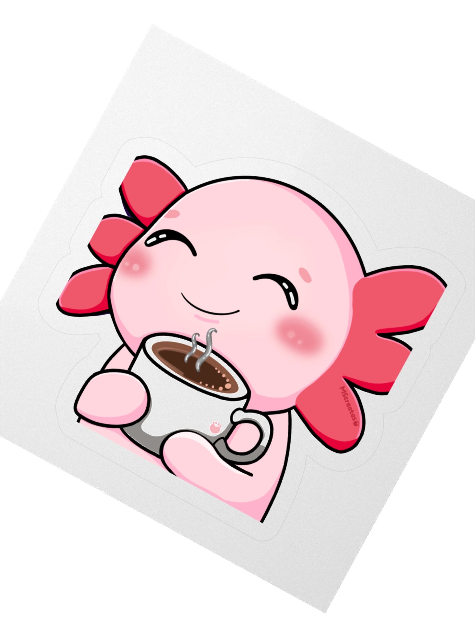 Mmm Coffee Axolotl Sticker product image (4)