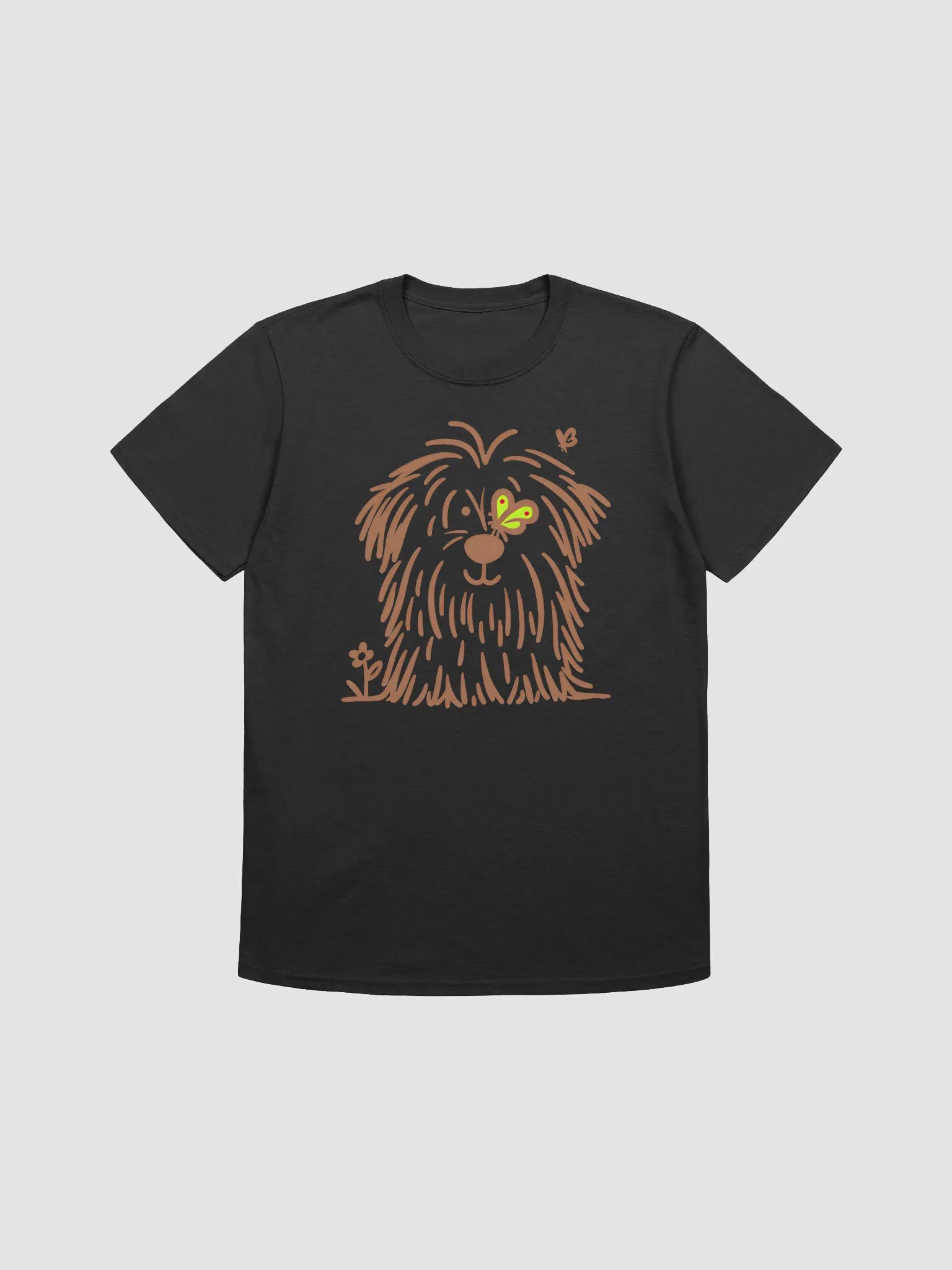 Whimsical Shaggy Dog Butterfly T-Shirt product image (3)