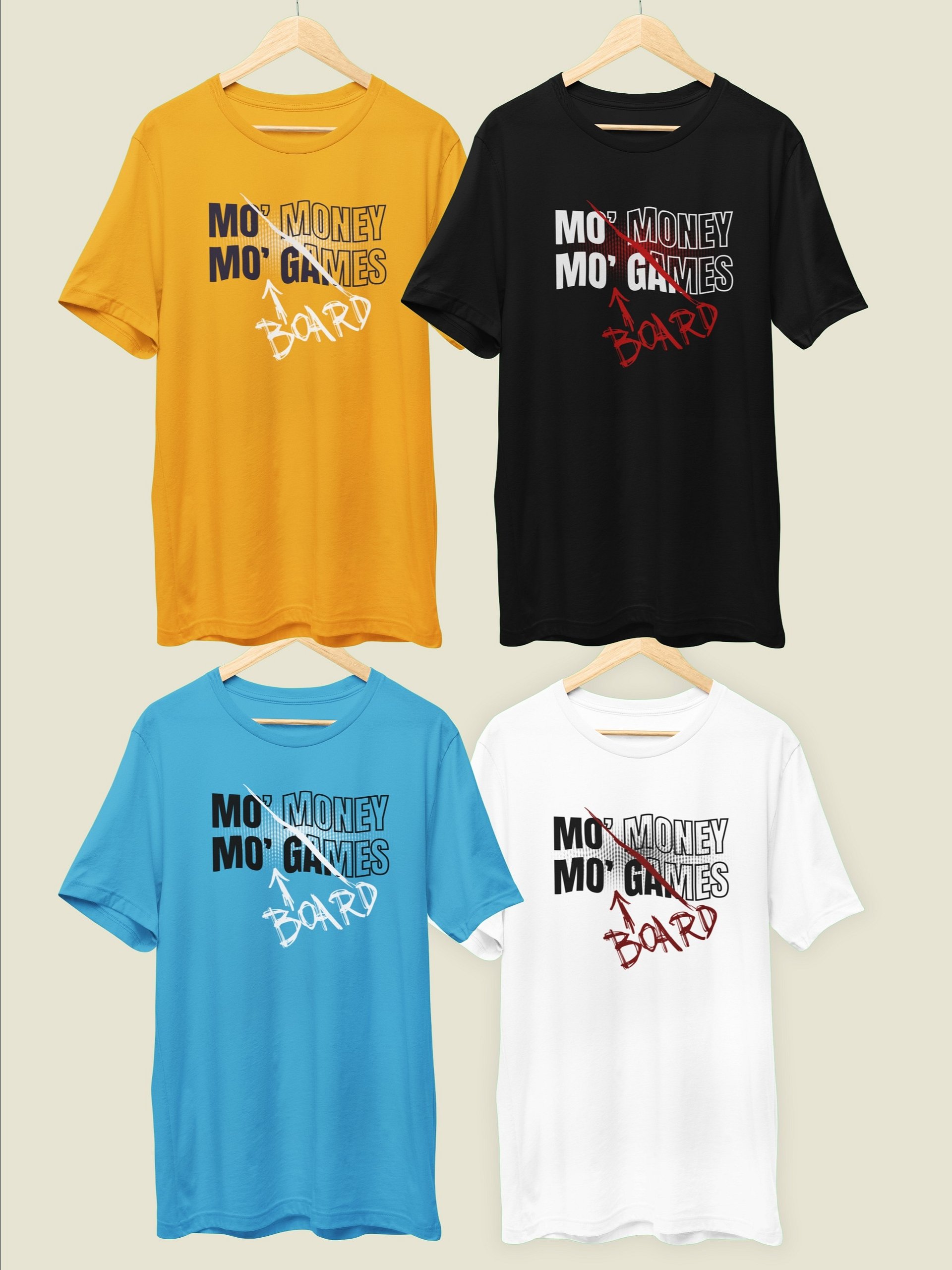 90s Rap Shirt for Board Gamers, Cool Unisex Gamer Black T-shirt, Mo Money Mo Board Games product image (4)