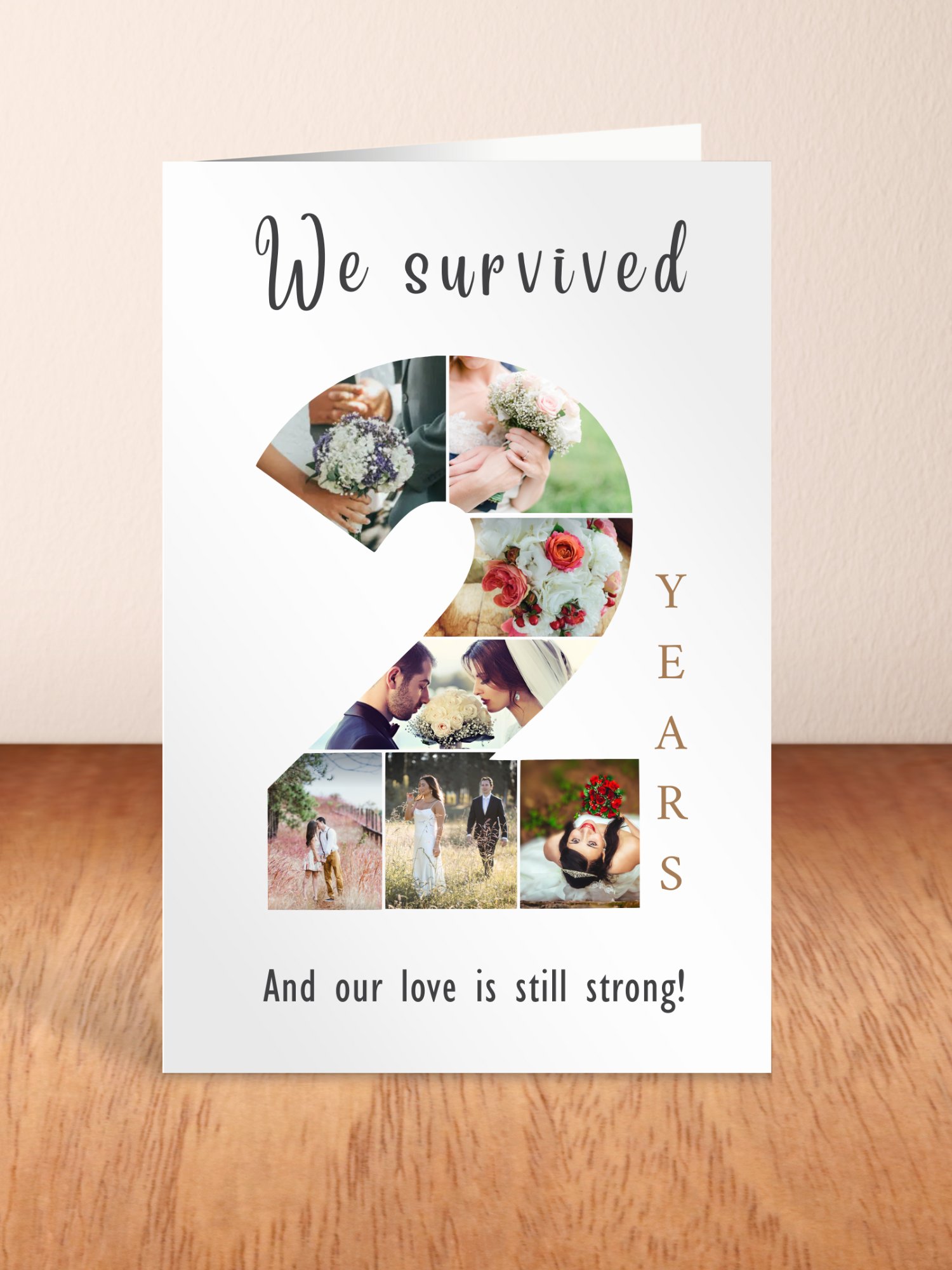 2 Year Anniversary Photo Card Editable Canva Template product image (2)