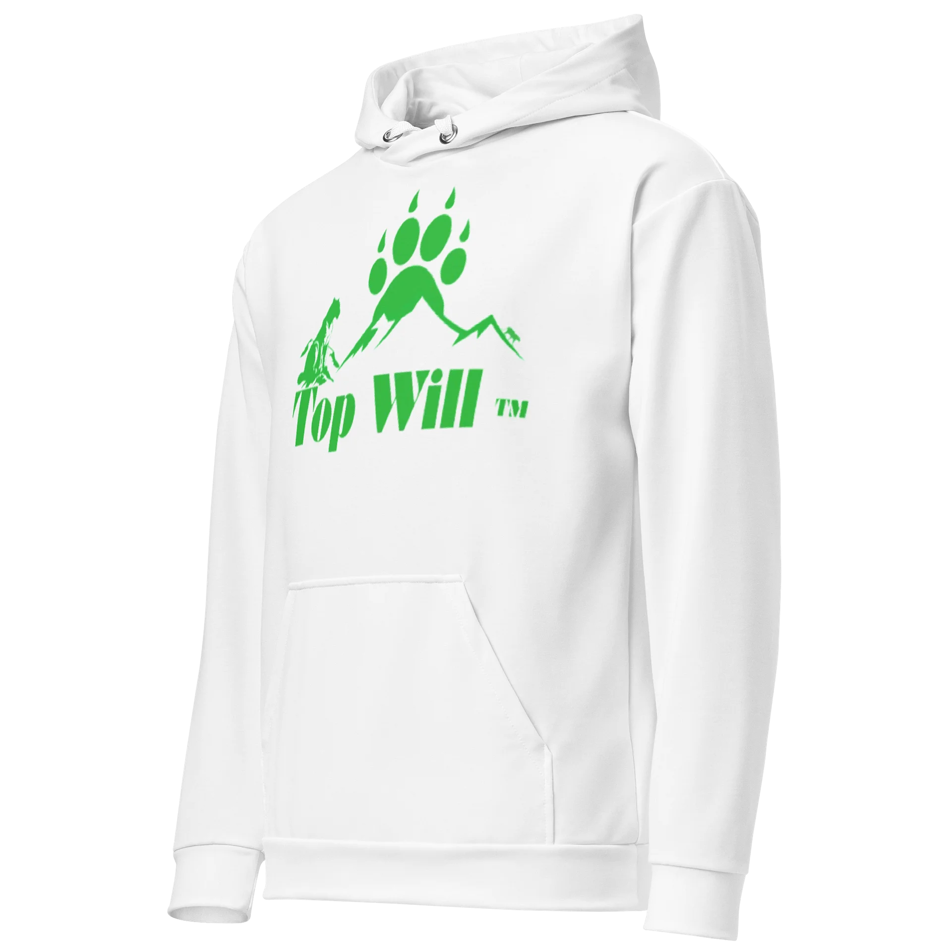 Top Will™ Unisex White & Green Cotton Hoodie product image (3)