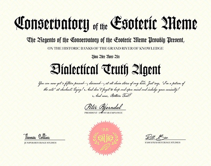 Dialectical Truth Agent Certificate (Digital) product image (1)