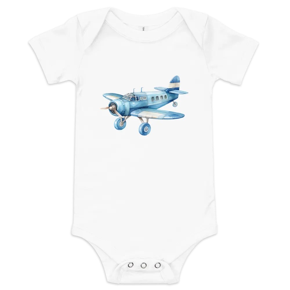Adorable Baby Boy Onesie With An Airplane product image (1)